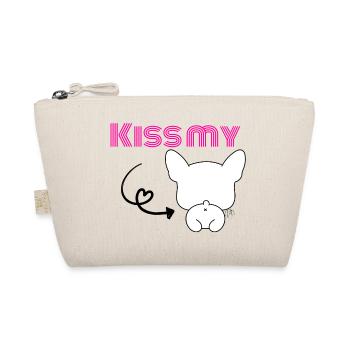 Kiss my Bulldog - Französischer Frechdachs - Bio-Täschchen - Natur - Vorne