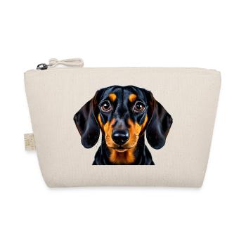 Dackel Hund Porträt treu aufmerksam Rasse Hunde - Bio-Täschchen - Natur - Vorne