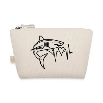 Shark Love – Heartbeat of the Ocean - Organic Pouch - nature - Front