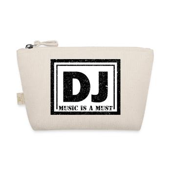 DJ Logo mit Schriftzug und Textur - Bio-Täschchen - Natur - Vorne
