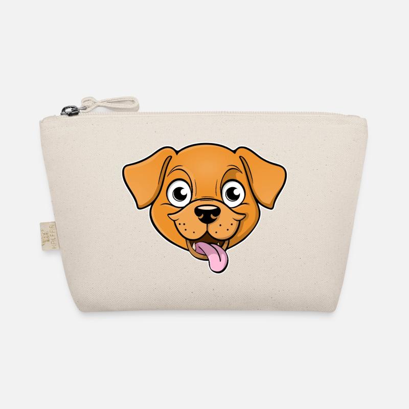 Fröhliches Bild eines Hundekopfes Bio-Täschchen