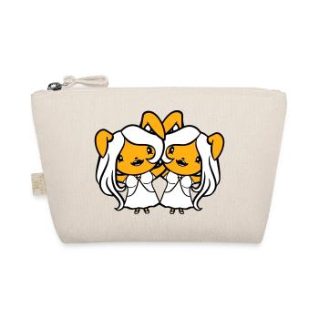 2 Bunnies Girls Pretty Girls Women Bunny Small - Organic Pouch - nature - Front