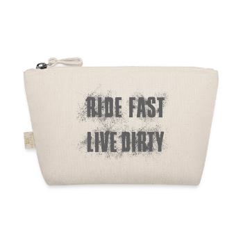 RIDE FAST LIVE DIRTY – MOUNTAINBIKE - MOTOCROSS - Bio-Täschchen - Natur - Vorne