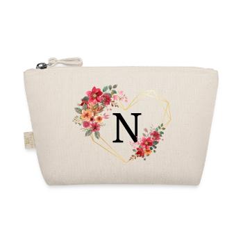 Lettre n cœur doré floral - Trousse biologique - nature - Devant