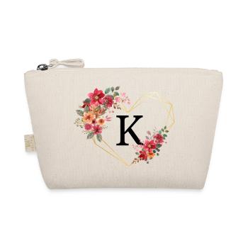 Lettre k cœur doré floral - Trousse biologique - nature - Devant