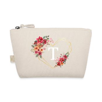 Lettre t cœur doré floral - Trousse biologique - nature - Devant