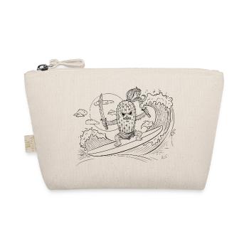 Surfer mit Samurai-Motiv - Bio-Täschchen - Natur - Vorne