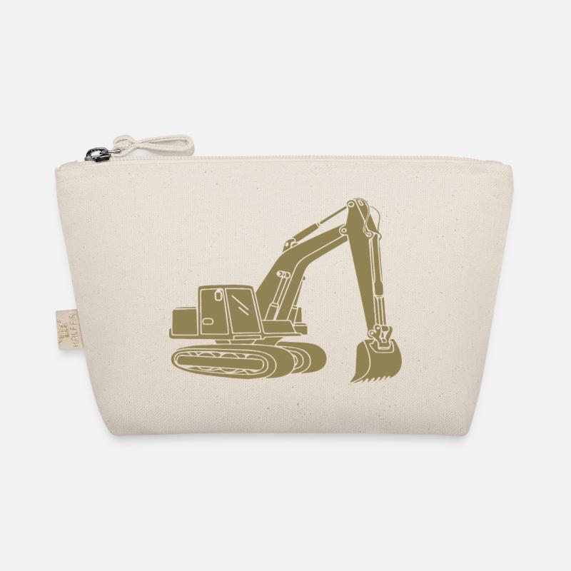 Excavator Silhouette Construction Equipment Operator Civil Engineering Organic Pouch