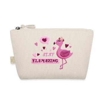 Süßer Flamingo mit Spruch - Stay flamazing - Bio-Täschchen - Natur - Vorne