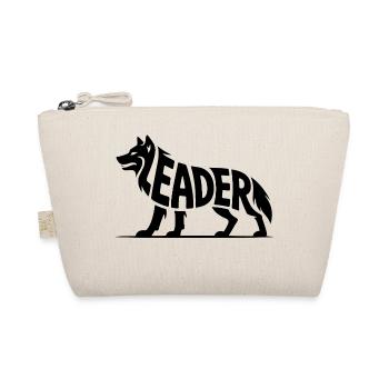 Leader - Moivational Wolf Logo - Organic Pouch - nature - Front