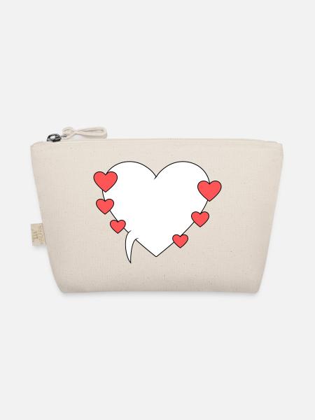 Speech Bubble with Hearts 3 - Organic Pouch - nature - Front