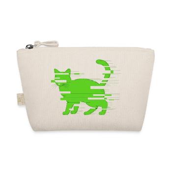 Glitch Katze - Bio-Täschchen - Natur - Vorne