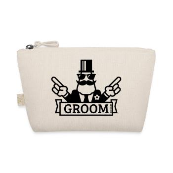 Pointing Groom (Stag Night / Bachelor Party / 1C) - Organic Pouch - nature - Front