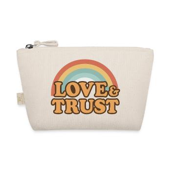 Retro Rainbow Love and Trust - Organic Pouch - nature - Front