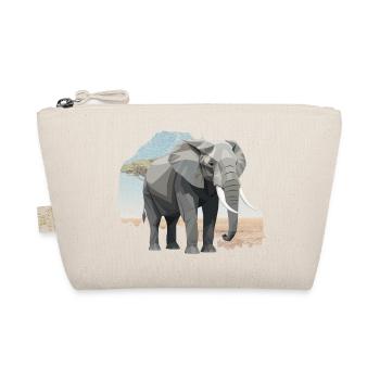 Geometrischer Elefant im Savannenstil - Bio-Täschchen - Natur - Vorne