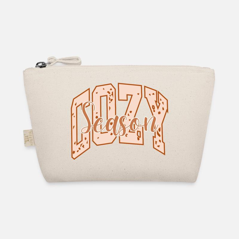 Cozy Season Explosionsmuster und fette Typografie - Bio-Täschchen - Natur