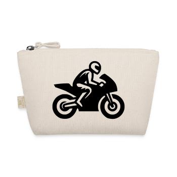 Racing Motorcycle Motorcyclist Motorcycle Racing Machine - Organic Pouch - nature - Front