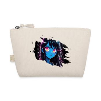 Neon Anime Girl with Glowing Eyes - Organic Pouch - nature - Front