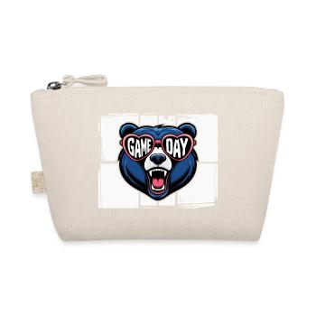 Game Day Bear with Heart Glasses - Organic Pouch - nature - Front
