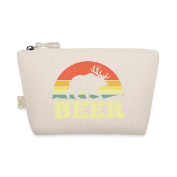 Bear Silhouette Beer Sunset Retro - Organic Pouch - nature - Front