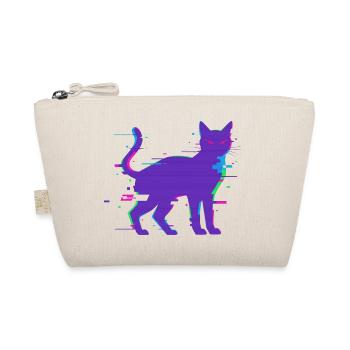 Glitch Cat Cyberpunk – Retro 90s Vaporwave - Organic Pouch - nature - Front