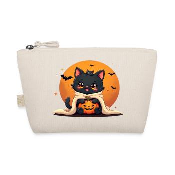 Halloween Cat with Halloween Pumpkin - Organic Pouch - nature - Front