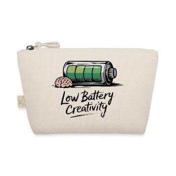 Creative humor – battery empty, ideas gone - Organic Pouch - nature - Front
