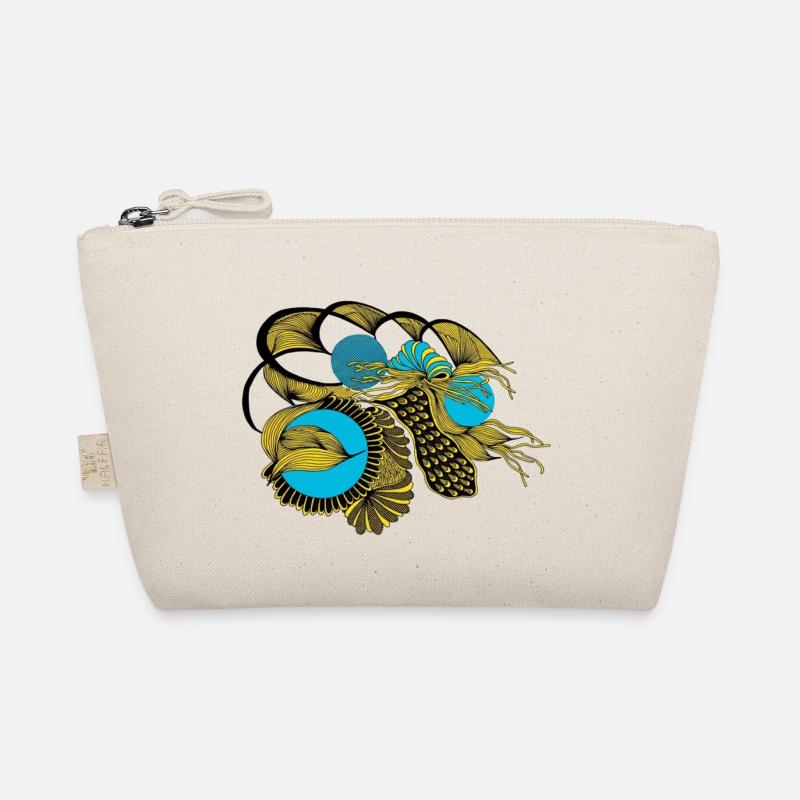 Golden Koi with Blue Circles - Organic Pouch - nature