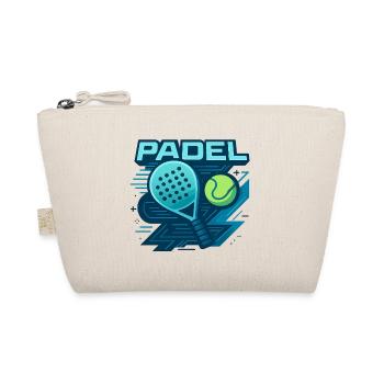 Padel Logo Schläger Ball Dynamik - Bio-Täschchen - Natur - Vorne
