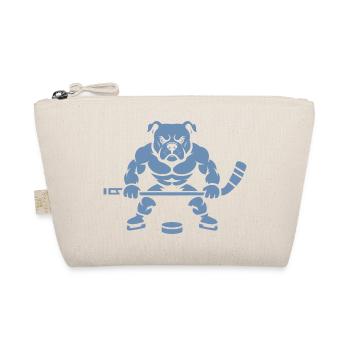 Muskulöser Bulldogge Eishockeyspieler Silhouette - Bio-Täschchen - Natur - Vorne