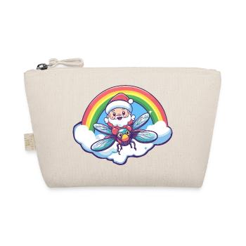 Libelle Weihnachtsmann Weihnachten - Bio-Täschchen - Natur - Vorne