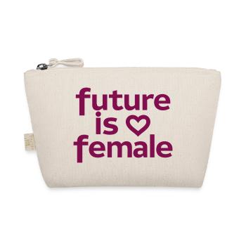 Is Female Feminism Girl Power Heart - Organic Pouch - nature - Front