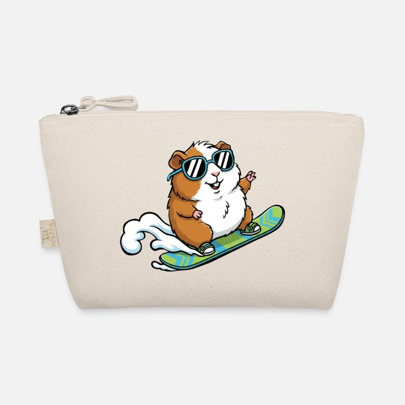Snowboard Meerschweinchen Mit Sonnenbrille Bio-Täschchen
