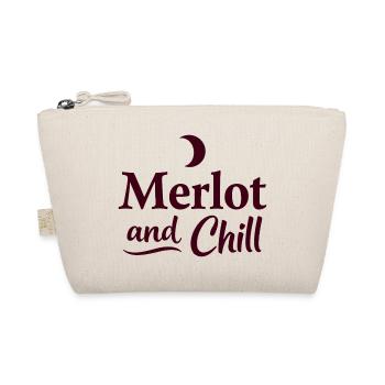 Merlot and Chill Wein Spruch gemütlich entspannen - Bio-Täschchen - Natur - Vorne