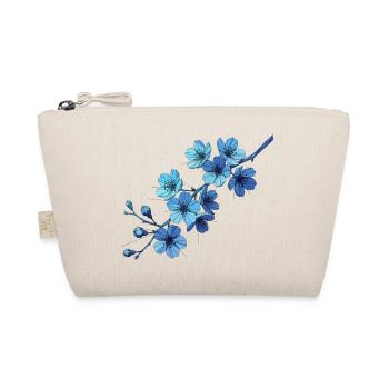 Geometric Blue Flower Branches - Organic Pouch - nature - Front