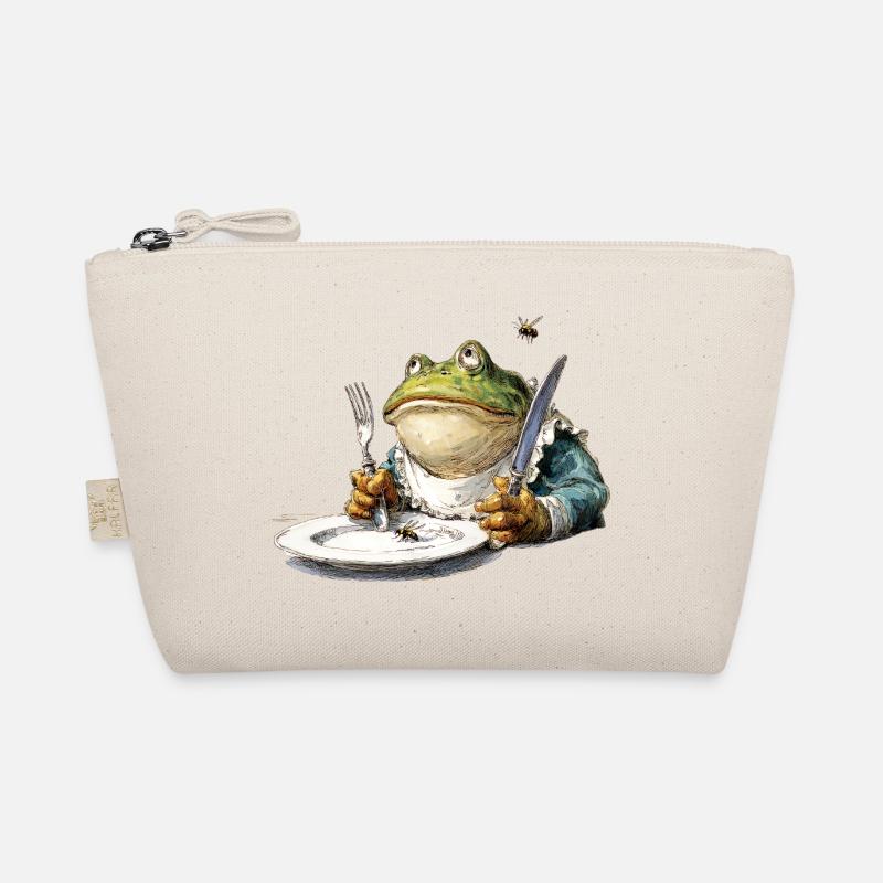 Grenouille à table avec des couverts Trousse biologique