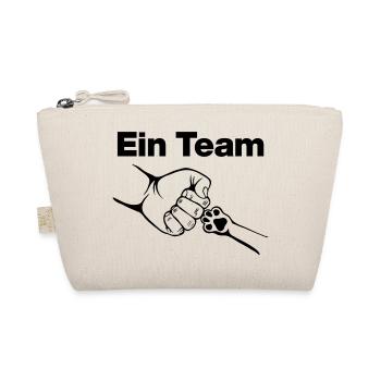Ein Team – Mensch & Samtpfote, Katzenliebe, Katze - Bio-Täschchen - Natur - Vorne