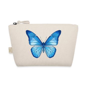 Geometric Blue Butterfly - Organic Pouch - nature - Front