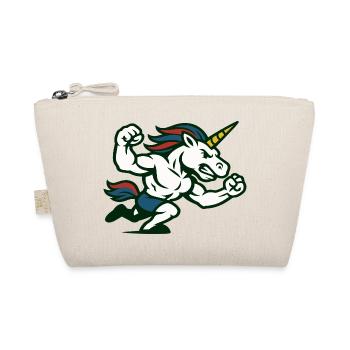 Power Unicorn Running Strong Fantasy Illustration - Organic Pouch - nature - Front