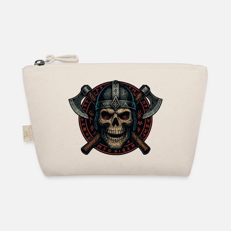 wikinger schädel runen, nordisch krieger Valhalla Bio-Täschchen