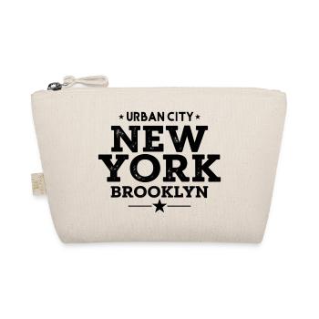 Urban City New York Brooklyn Vintage Style - Organic Pouch - nature - Front