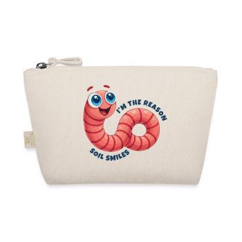 Cheerful Earthworm - Organic Pouch - nature - Front