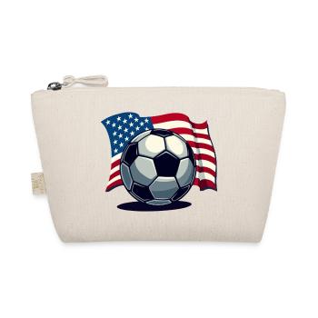 WM USA Fussball Fußballer Amerika Flagge - Bio-Täschchen - Natur - Vorne