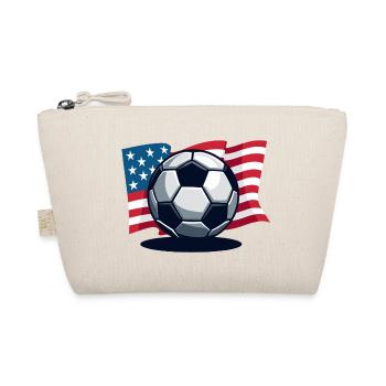 WM USA Fussball Fußballer Amerika Flagge - Bio-Täschchen - Natur - Vorne
