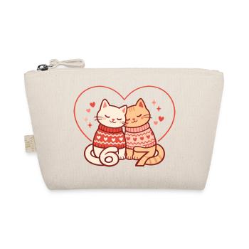 Chats Saint-Valentin 67 Six Seven Drôles Mignons - Trousse biologique - nature - Devant