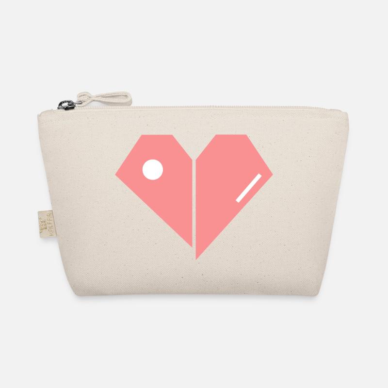 Zerbrochenes Pinkes Herz – Abstrakte Form Bio-Täschchen