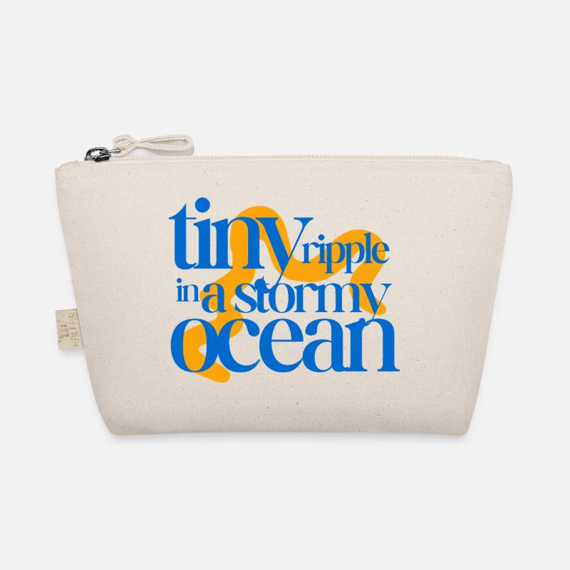Tiny ripple in a stormy ocean (orange background) Organic Pouch