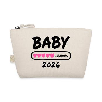 Baby Loading 2026 Schwangerschaft Eltern - Bio-Täschchen - Natur - Vorne