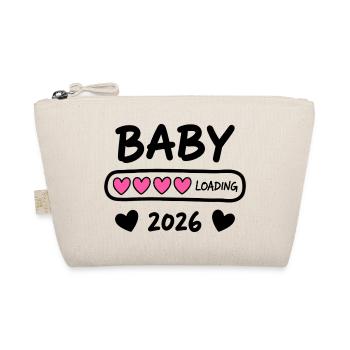 Baby Loading 2026 Schwangerschaft Eltern - Bio-Täschchen - Natur - Vorne