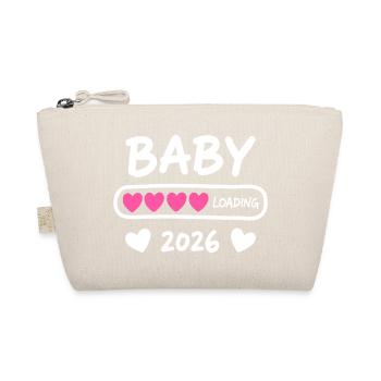 Baby Loading 2026 Schwangerschaft Eltern - Bio-Täschchen - Natur - Vorne